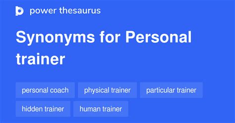 personal trainer synonym.